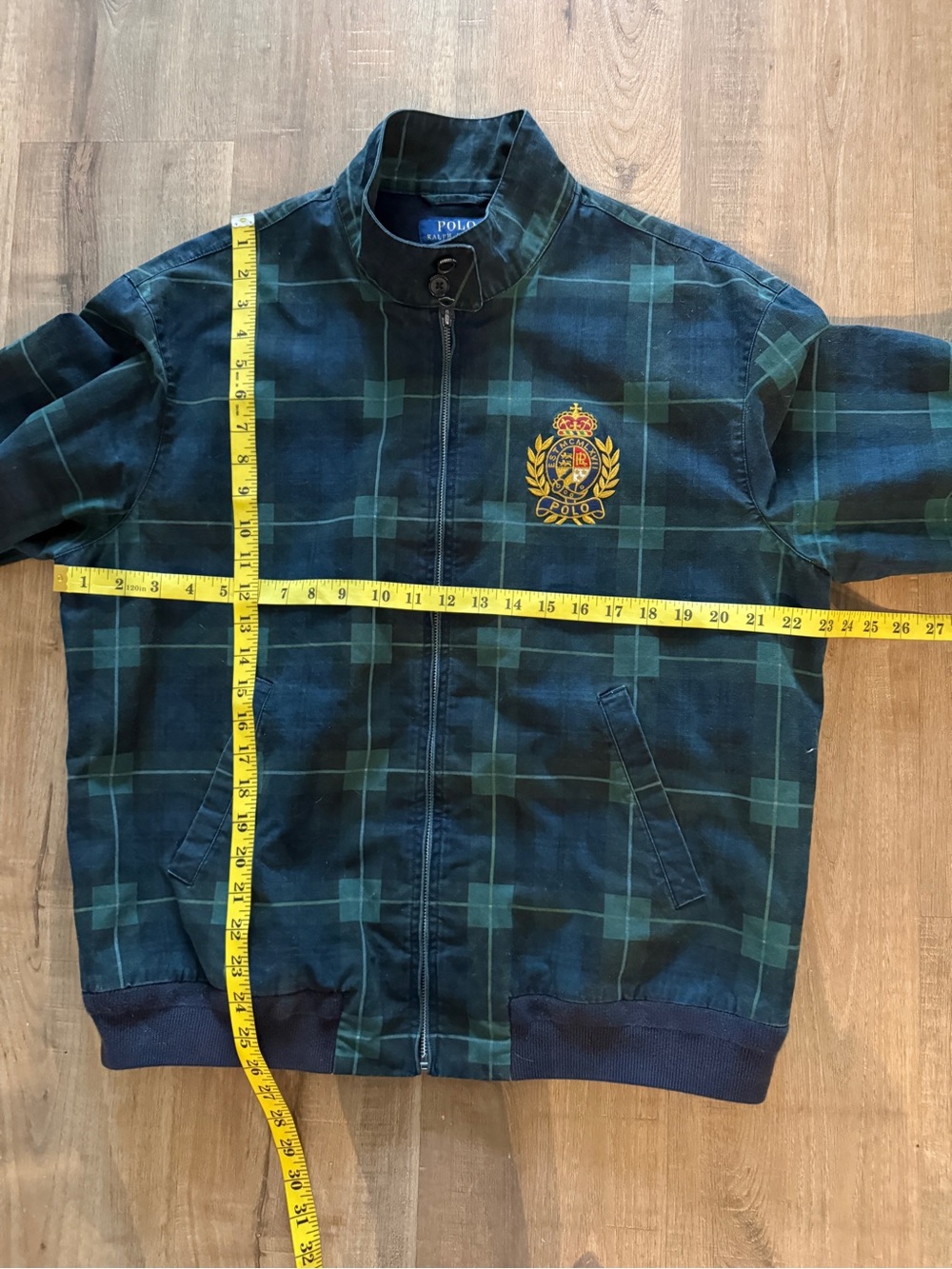 POLO Raph Lauren Harrington Jacket Tartan Black Watch Tartan Plaid Green Preppy - Picture 3 of 10